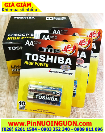 COMBO mua 01hộp (12vỉ=24viên) Pin AA 1.5v Alkaline Toshiba LR6GCP BP-2PV chính hãng, Giá 239.000vnd/ Hộp